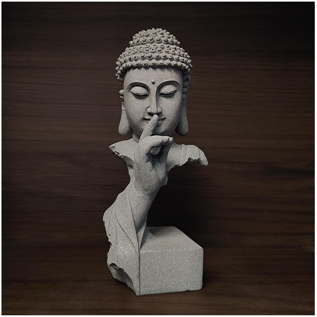 Photo 1 of livelyfish Meditating Buddha Statue Zen Garden Statues Sandstone Thinker Buddha Sculpture Figurine for Fish Tank Aquarium Home Decorations, Gift (Medium)
