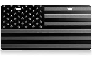 BONNARY License Plate American Flag Decorative Car Front,Metal Car Plate,Aluminum Noverlty License Plate for Men/Women/Boy/Girls Car (Grey)