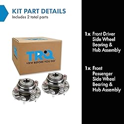 TRQ 2 Piece Front Wheel Bearing & Hub Assembly Set