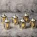 Mini Star Lantern with Flickering LED,Battery Included,Decorative Hanging Lantern,Christmas Decorative Lantern,Indoor Candle Lantern,Battery Lantern Indoor Use,Zkee(Set of 6 Golden)