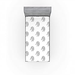 Lunarable Animal Fitted Sheet, Hedgehogs with