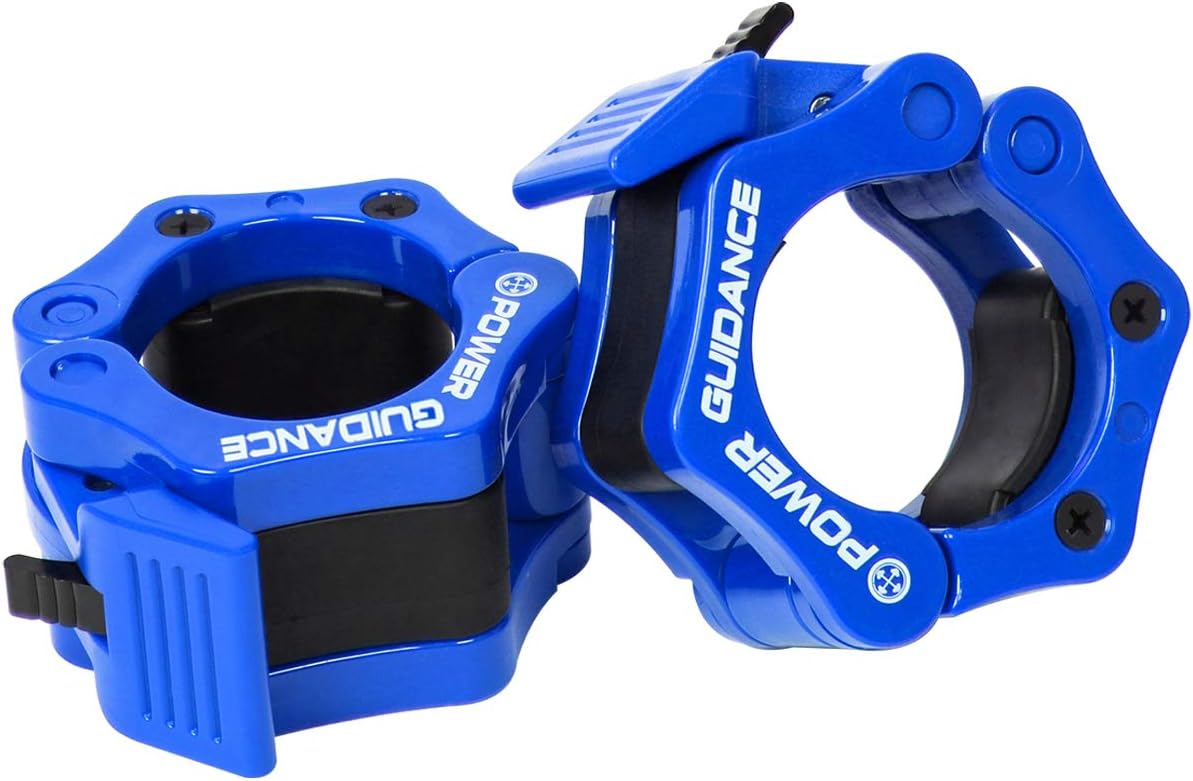 POWER GUIDANCE Weightlifting 50mm 2 inch Barbell Clamp Collar, Quick Release Pair of Locking 2" Olympic Bar