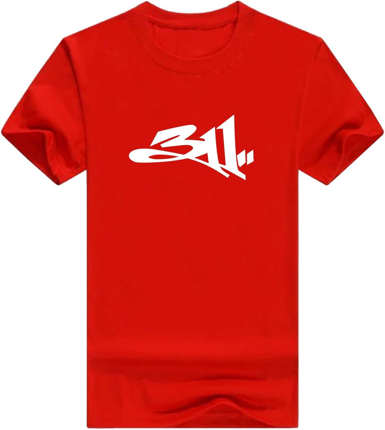 311 Logo Men's T-Shirt Pint Short(Medium,Red)