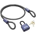 Schlage Weatherproof Key Padlock with Flexible 3/8" Steel Looped Security Cable
