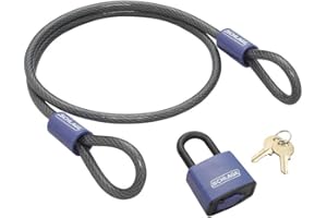 Schlage Weatherproof Key Padlock with Flexible 3/8" Steel Looped Security Cable