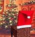DOYOLLA Santa Claus Hat Christmas Chair Covers, Red, Pack 4