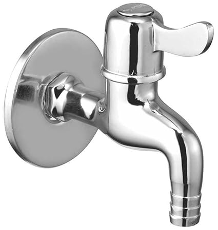 Oleanna Magic Brass Quarter Turn Fittings Nozzle Bib Cock Short Body Taps (Chrome Finish)