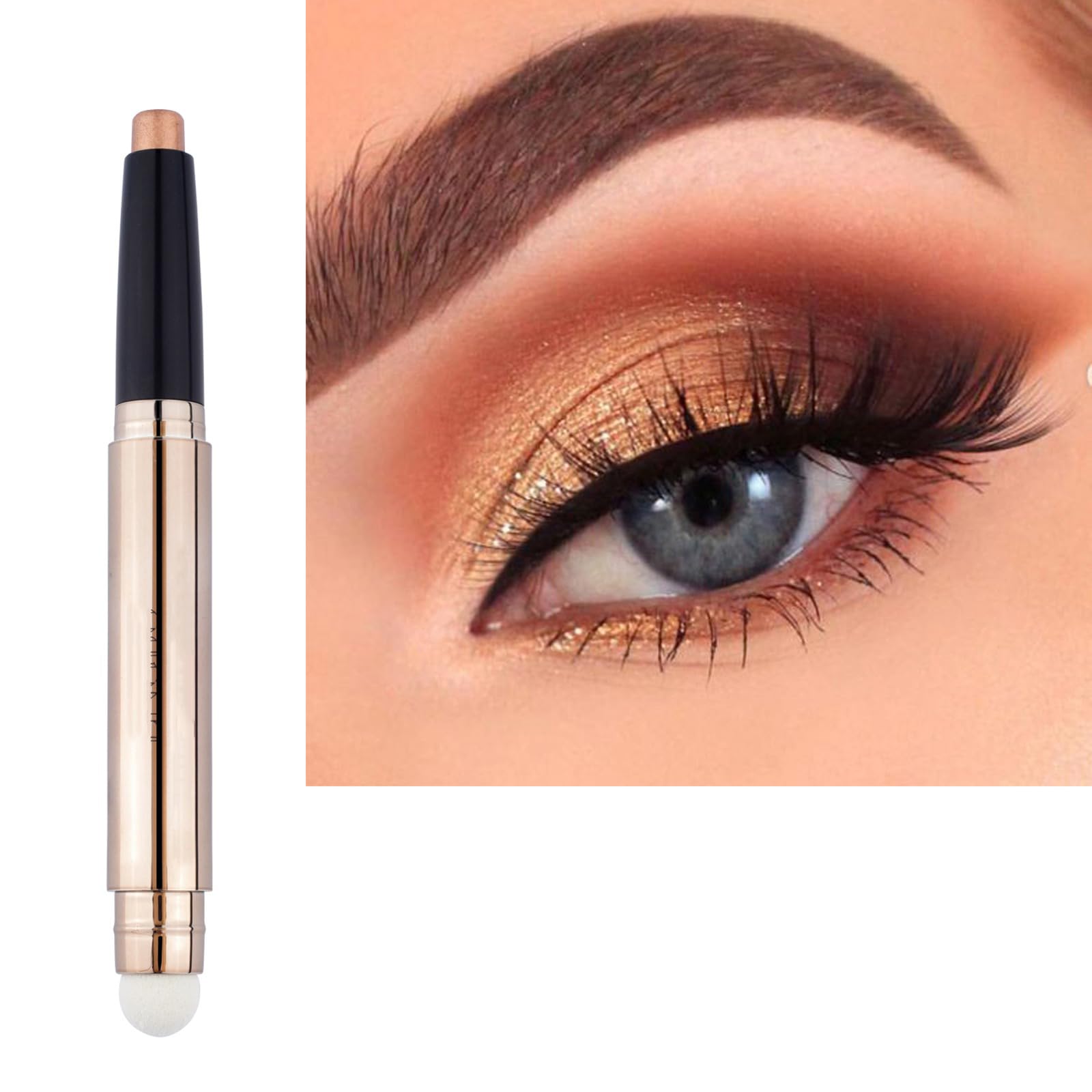 Cream Eyeshadow Stick - Double-Ended Shimmer Pencil, Waterproof Long Lasting Eye Shadow Crayon for Women, Halloween Eye Makeup
