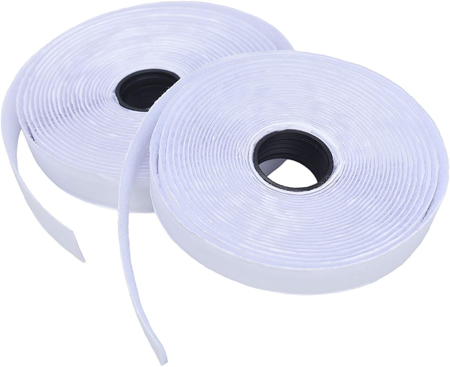 CrestStick Hook & Loop Self Adhesive Tape Set *Various Sizes, Shapes & Colours* (White Hook & Loop Tape 50mm x 25m)