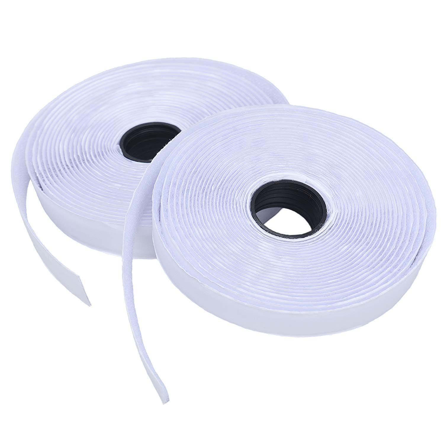 CrestStick Hook & Loop Self Adhesive Tape Set *Various Sizes, Shapes & Colours* (White Hook & Loop Tape 50mm x 25m)