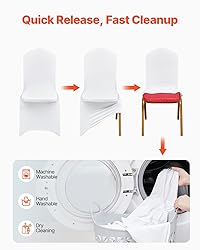 VEVOR 100 Pcs White Chair Covers Polyester Spandex