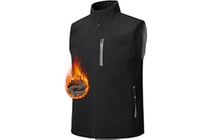 MoFiz Men's Vest Outerwear,Vest for men,Full Zip Fleece Lined Light Softshell Windproof Sleeveless Jacket for Hiking Golf