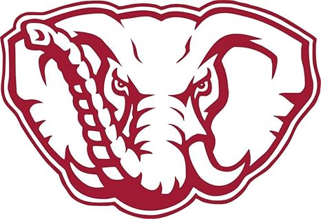 All About Families Alabama Football Elephant V1 Red Window Stickercartruckrvboat With Alcohol Pad Size 6 X 4
