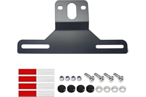 ZXFOOG Trailer License Plate Bracket Holder- Black Stainless Steel Metal Car Tag Frame for Truck/RVs/Boats, Universal License Plate Light Mounting Kit with Screw Caps