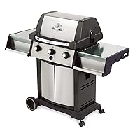  Signet 320 Broil King Gas-Grillstation silber Edelstahl XXL 2+1 Gas Brenner 3-flammig Garten ✔ Lenkrollen mit Bremse ✔ Deckel ✔ Rotisserie-Aufhängung ✔ Seitentische beidseitig ✔ Unterschrank ✔ eckig ✔ rollbar ✔ stehend grillen ✔ Grillen mit Gas ✔ mit Station ✔ mit Rädern 
