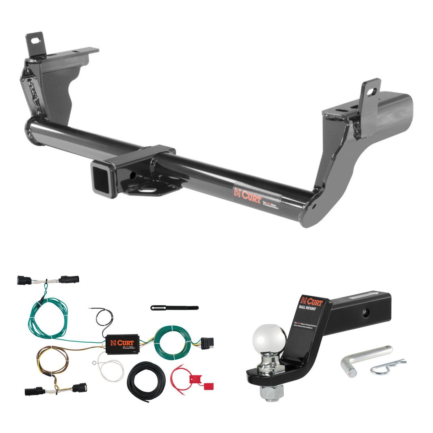 Amazon.com: CURT Trailer Hitch, Wiring & 2 5/16" Ball Mount w/ 4" Drop