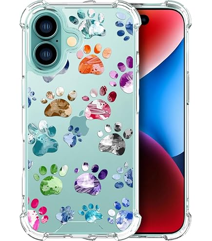 Colorful Pet Paw Print Phone Case: Dog Lover Gift, Impact
