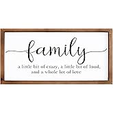 MODE HOME Family Sign for Home Decor, Farmhouse Family Wall Decor with Wood Frame for Wall, Kitchen, Living Room, Bathroom, Bedroom