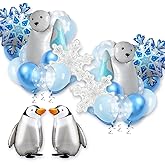 CYMYLAR 38 Polar Balloons Winter Balloons Polars Bear Balloon Penguin Winter Birthday Decorations Animal Theme for Winters Baby Shower Decoration Polar Bear Christmas Decorations Supplies