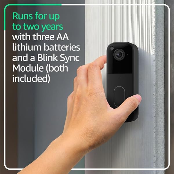BLINK VIDEO DOORBELL – HEAD-TO-TOE HD VIEW, TWO-YEAR BATTERY LIFE, AND SIMPLE SETUP. SYNC MODULE CORE INCLUDED – SYSTEM (BLACK)