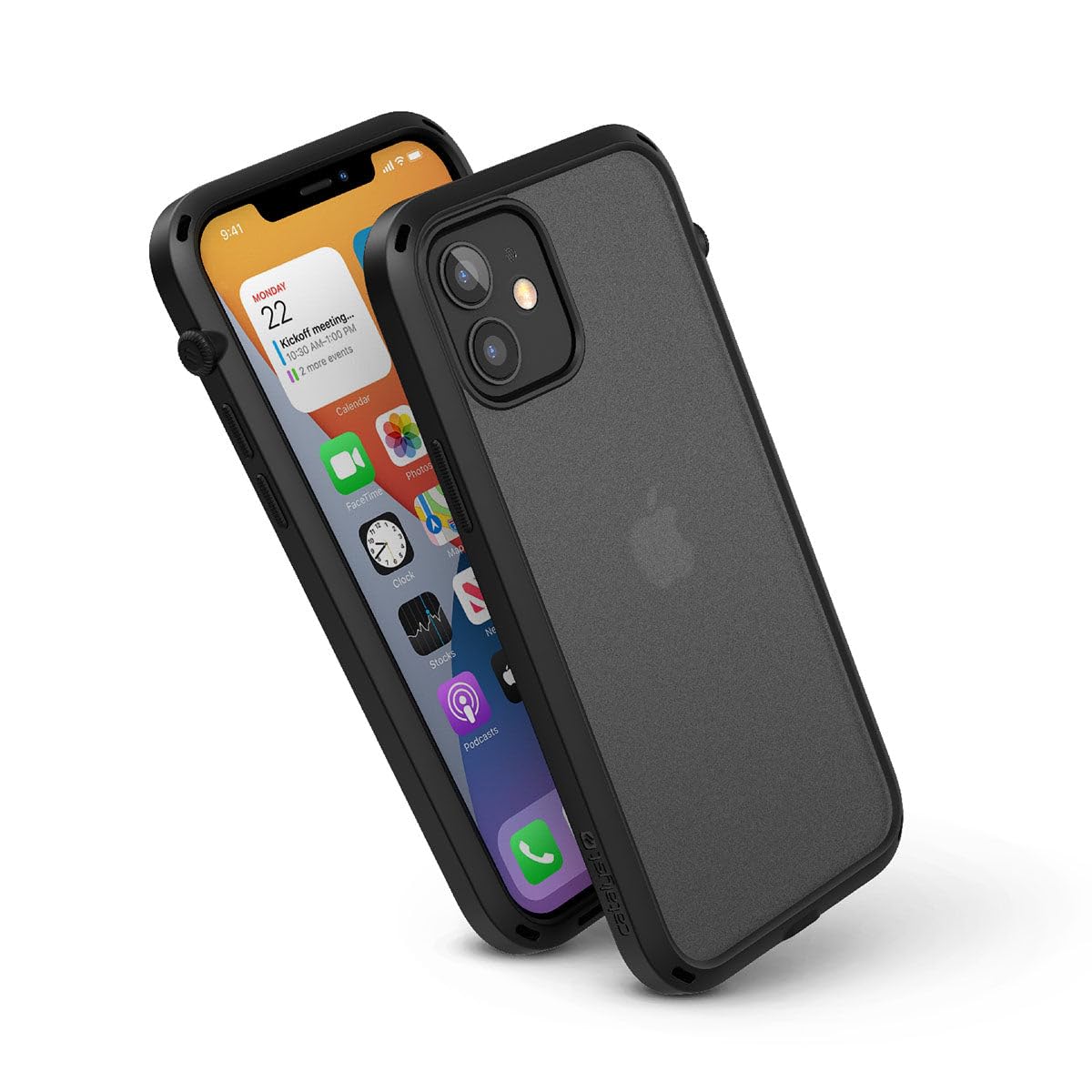 Catalyst Influence Series Case designed for iPhone 12/12 Pro, Compatible with MagSafe, Patented Rotated Mute Switch, 3m Drop Proof, Crux Accessories Attachment System Stealth Black