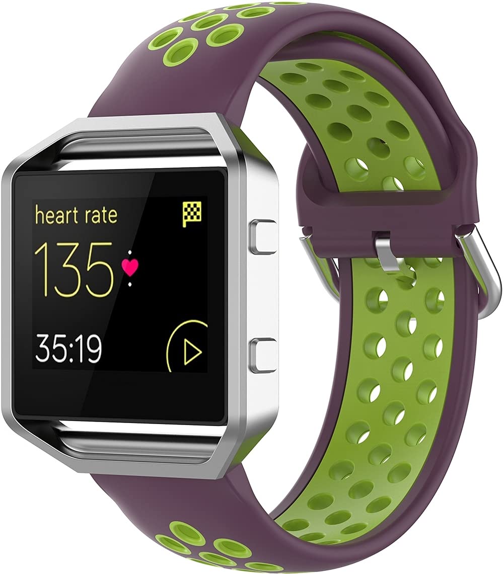 Gransho Compatible with Fitbit Blaze/Versa 2 / Versa 2 SE/Versa Lite/Versa/Versa SE Watch Strap, Premium Soft Silicone Watch Band Replacement Wristbands (Pattern G)