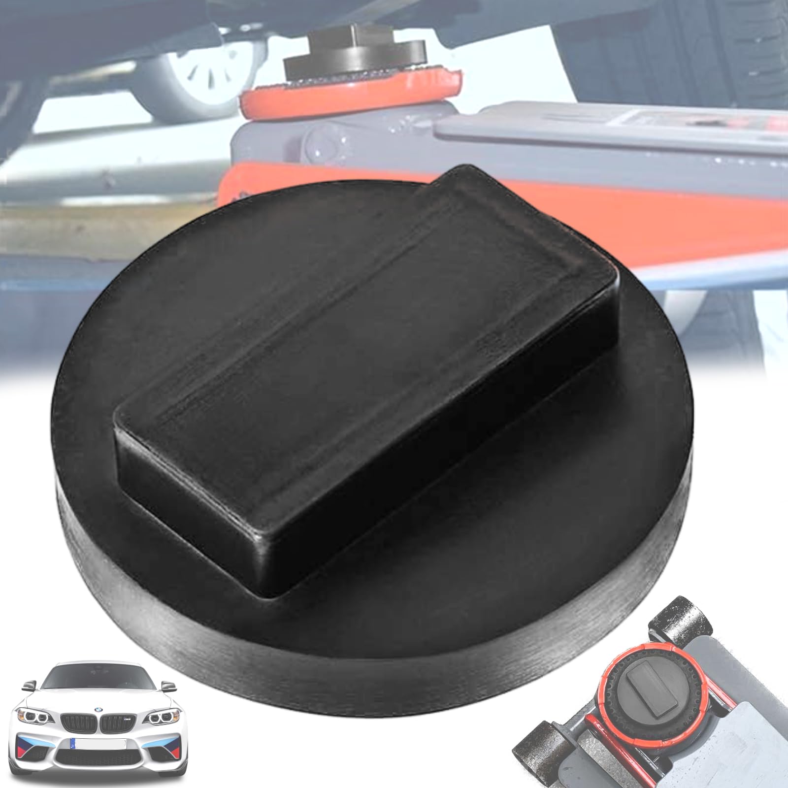 Twowinds Rubber Pad for Jacks and Platforms for Car Lifting, Rubber Block for Hydraulic Jack, Rubber Lift Block, Chassis Protector, Bodywork Protection Compatible with BMW, Mini