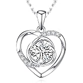 FADANCE Moissanite Pendant Necklace for Women 925 Sterling Silver 1 Carat Moissanite Necklace Anniversary Wedding Valentines Gifts for Women Her Girlfriend Mom Wife