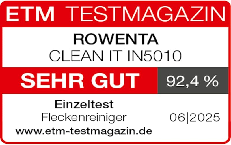 Clean It Fleckenreiniger, tragbarer Teppichreiniger, schnelle und einfache Reinigung, abnehmbarer 1.8-Liter-Tank, wechselbare Reinigungsköpfe, 400 Watt, Grau, Schwarz, IN5010F0