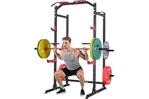 VEVOR Power Cage Power Rack, Multifunctional Barbell Squat Rack with Adjustable Height, Home Gym Strength Training Workout Eq