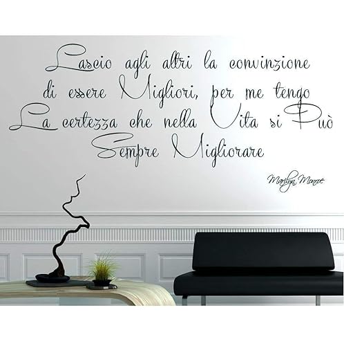 Adesivi Murali Frasi Wall Stickers Frase Adesivo Murale Citazione Marilyn Monroe Decorazione Interni Lascio Agli Altri La Convinzione Di Essere Migliori Stile 2 Misura 1 X 56 Cm Amazon It Handmade
