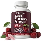 GoodGrove Montmorency Tart Cherry Capsules - Cold Pressed Tart Cherry Extract, 360mg Per Serving - Joint &amp; Uric Acid Support - Vegan, Non-GMO, Gluten Free - 60 Count