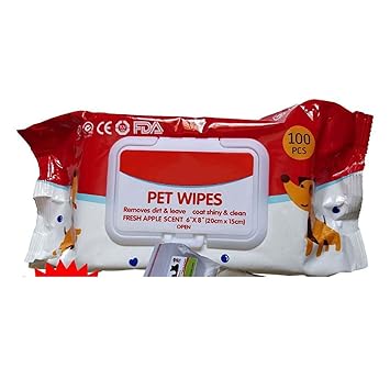 Pet Needs Wet Pet Wipes for Dogs, Puppies & Pets - Apple Scent 6