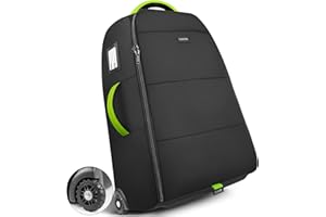 YOREPEK Padded Stroller Travel Bag with Wheels for Airplane, Fits Nuna Mixx Next/Triv Next(Remove All Wheels), with a Separate Pocket to Store Stroller Wheels, Gate Check Stroller Bag for Air Travel