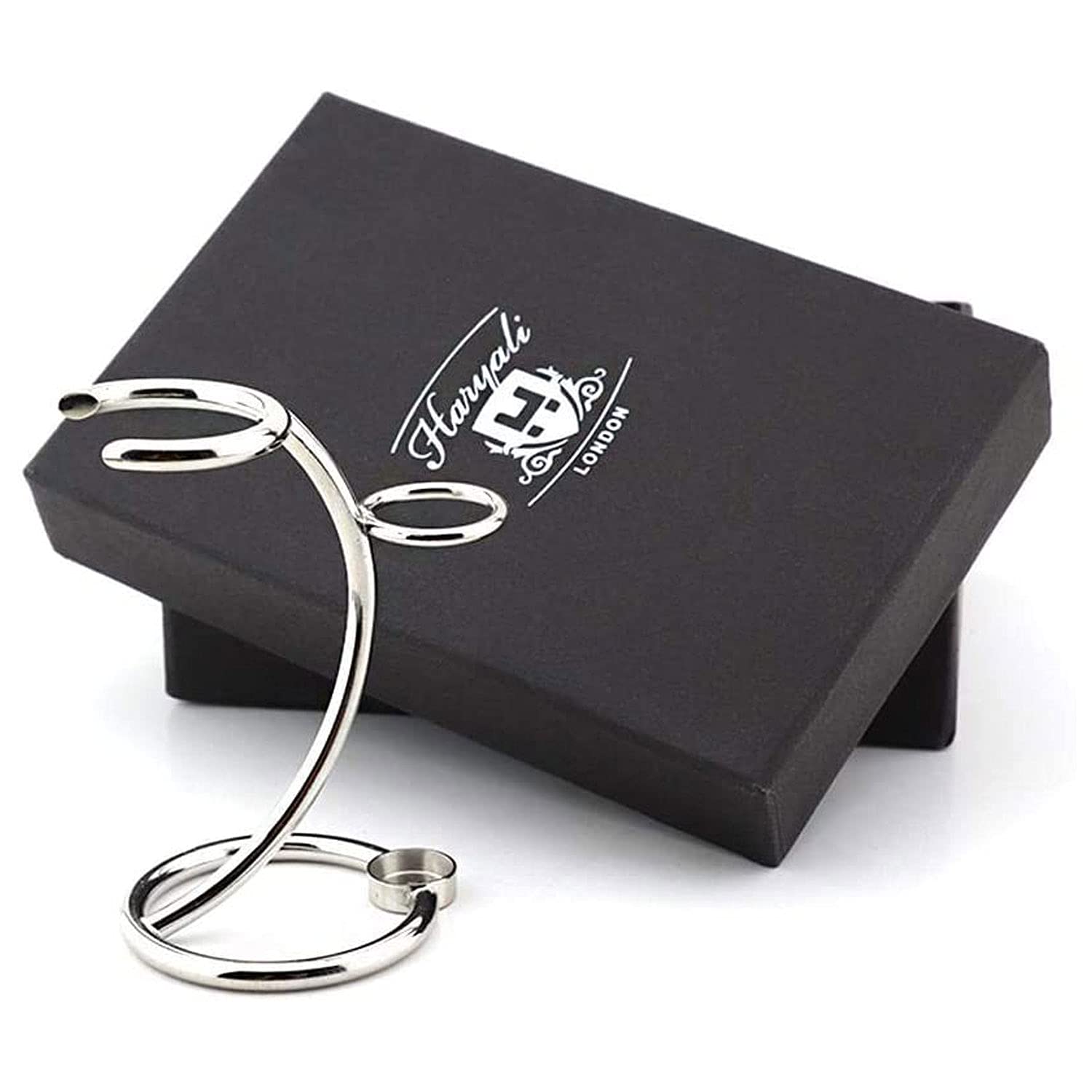 Haryali London 2 in 1 Brush and Razor Stand - Curved Design - Chrome Finish - Sustainable Shaving Stand - Zero Waste