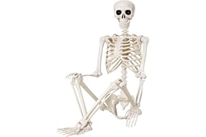 DARICANO Halloween Skeletons Decorations - 5.4FT Life Size Posable Skeletons, Realistic Plastic Full Body Skeletons for Halloween Party Outdoor Haunted House Graveyard Decor