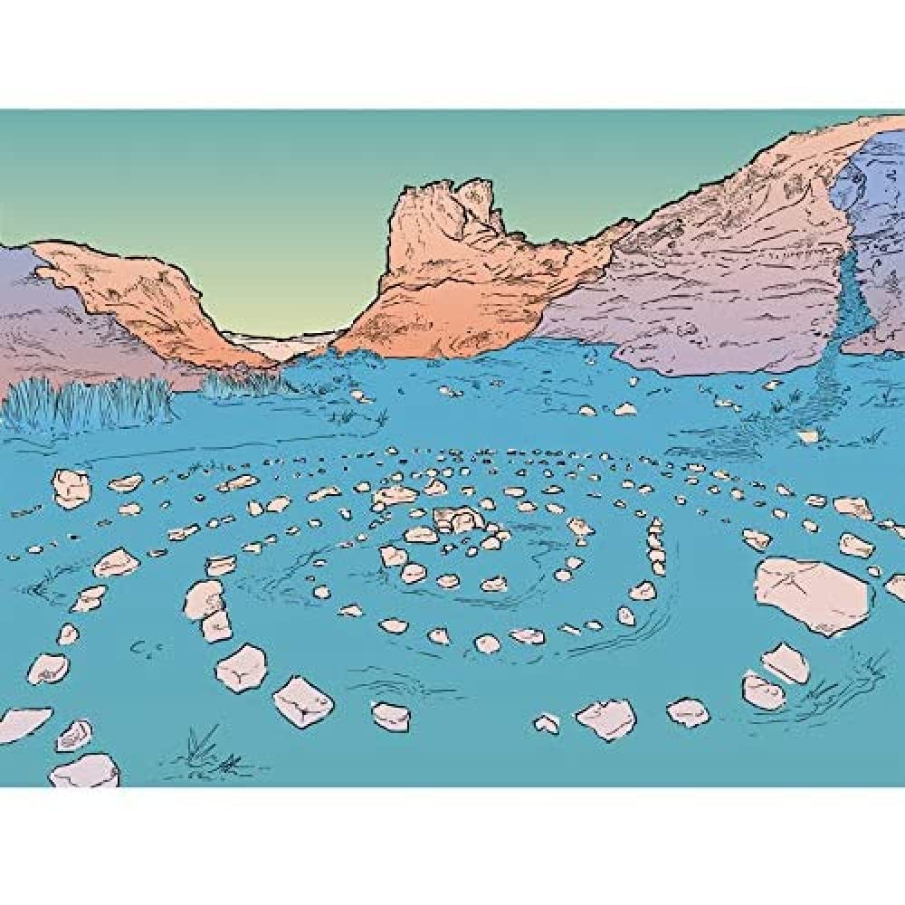 Wee Blue Coo Isle of Skye Scotland Fairy Glen Stone Circle Illustration Canvas Print