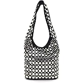 Qiannaura Y2K Hobo Shoulder Bag Punk Studded Top Handle Bag for Women Tote Handbag Fall Trend Purse
