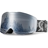QUNATURE Ski Goggles OTG Anti-fog Snowboard Goggles UV400 Protection Frameless Snow Goggles Helmet Compatible for Men Women