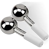 Ice Globes for Facials | Unbreakable Steel Cooling Roller | Cryo Sticks for Face | Massager for Face Neck & Eyes | Skin Care for Dark Circles, Puffiness, Wrinkles, Collagen Production (White)