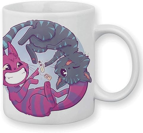 Chamalow Shop Mug Cheshire Cats Chibi Et Kawaii Chat De Cheshire Version Tim Burton Vs Disney Amazon Fr Cuisine Maison