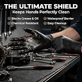 UK BEST BRANDS 100 Black Nitrile Disposable Gloves Medium Heavy Duty view 3