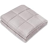 NEX Weighted Blanket, Cotton Gravity Blanket Great For ADHD Autism PTSD Insomnia & Sleep Better - Light Grey (48"x72", 15lbs)
