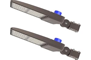 JC-LGL 400W LED Parking Lot Light, 56000LM 5000K Shoebox Light, IP65 Waterproof, 100-277V, Commercial Outdoor Lighting, Dusk to Dawn Photocel, Adjustable Arm Mount for Parking Lot,Roadway, Yard, 2Pack