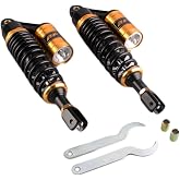 GZYF 11inch 280mm Motorcycle Air Shock Absorbers for HONDA for Suzuki | for Yamaha for Kawasaki ATV Go Kart Quad Dirt Sport Bikes Black &amp; Gold Eye To Clevis