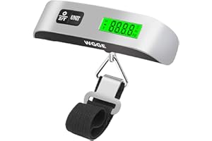 Digital Luggage Scale, WGGE Travel Luggage Weight Scale, Max 110lbs/50kg Baggage Scale with Backlit LCD Display
