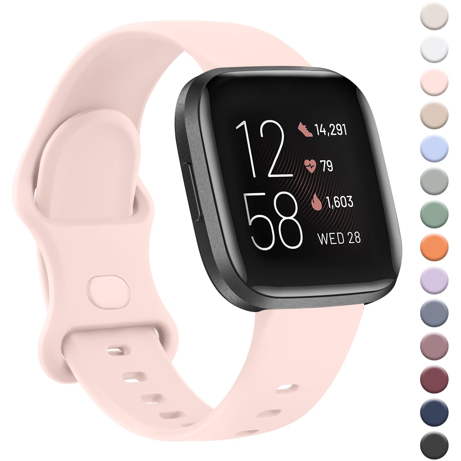 Zoye Strap Compatible with Fitbit Sense 2 and Versa 4/3, Soft Silicone Replacement Straps for Women and Men