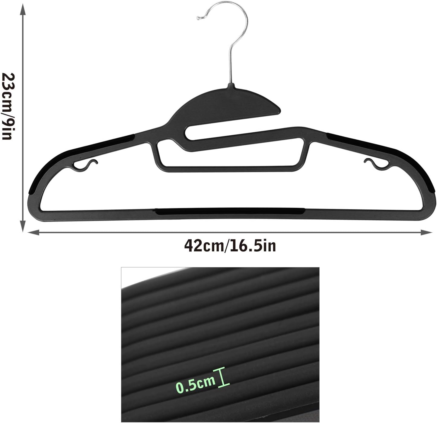 GRANDMA SHARK Clothes Hangers, Plastic Nonslip Coat Hanger, Wet & Dry