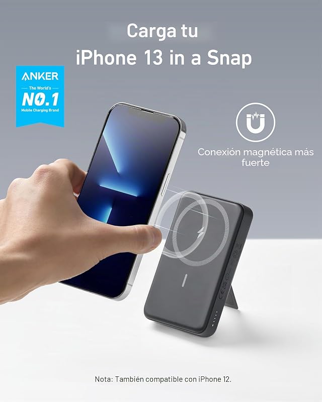 Bateria externa magnética anker 633, banco de energia sem fio dobrável pd20w de 10.000 mah com cabo usb c, compatível com iphone série 16/15/14/13/12 e mais