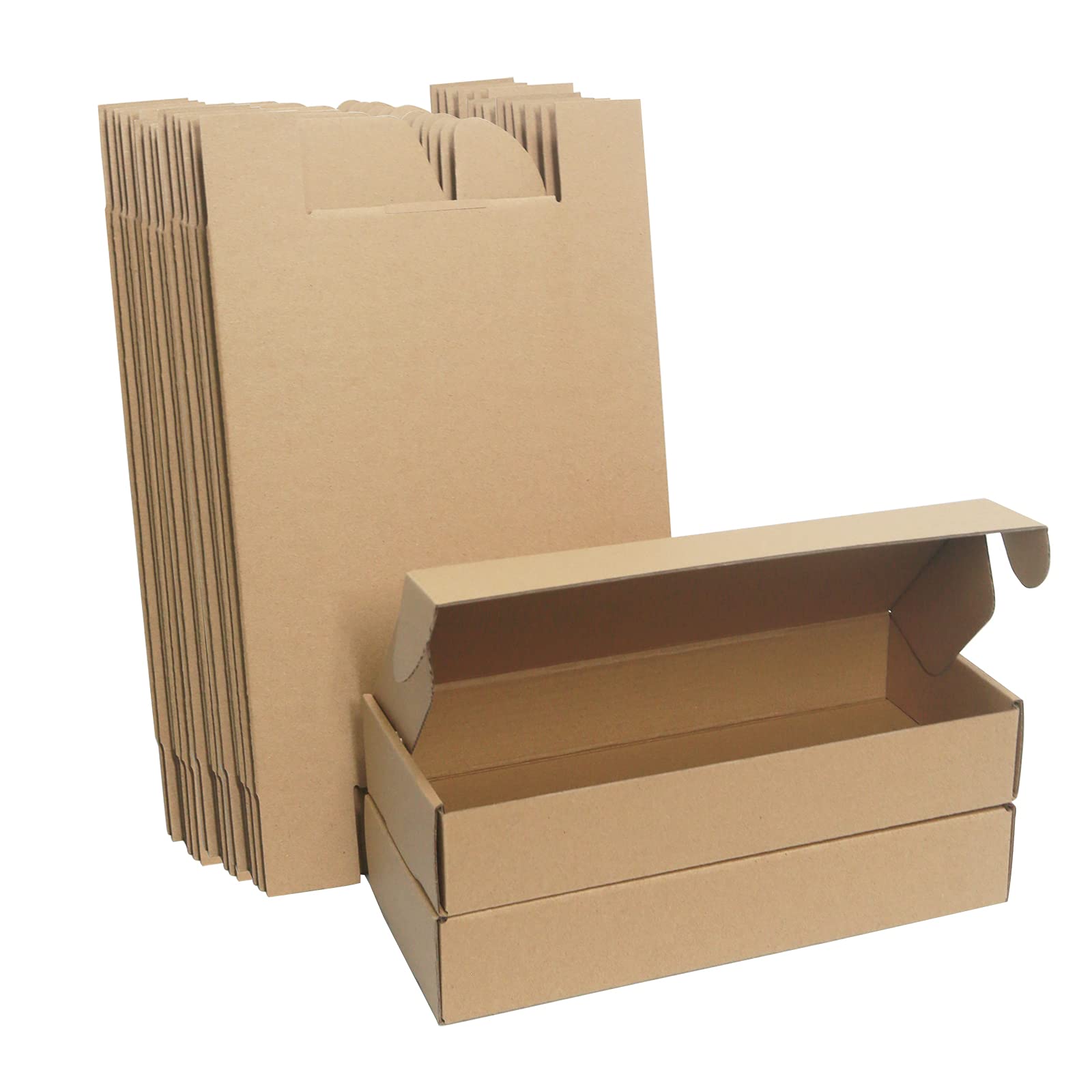 Corrugated Cardboard Shipping Boxes, 28×12×5cm Royal Mail Small Parcel PiP Postal Boxes, Long Narrow Brown Packaging Mailing Boxes for Business, Posting, Storing or Gift (Pack of 10)